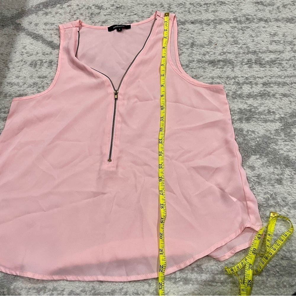Ambiance Light Pink Zip Up Tank Top - Picture 9 of 9